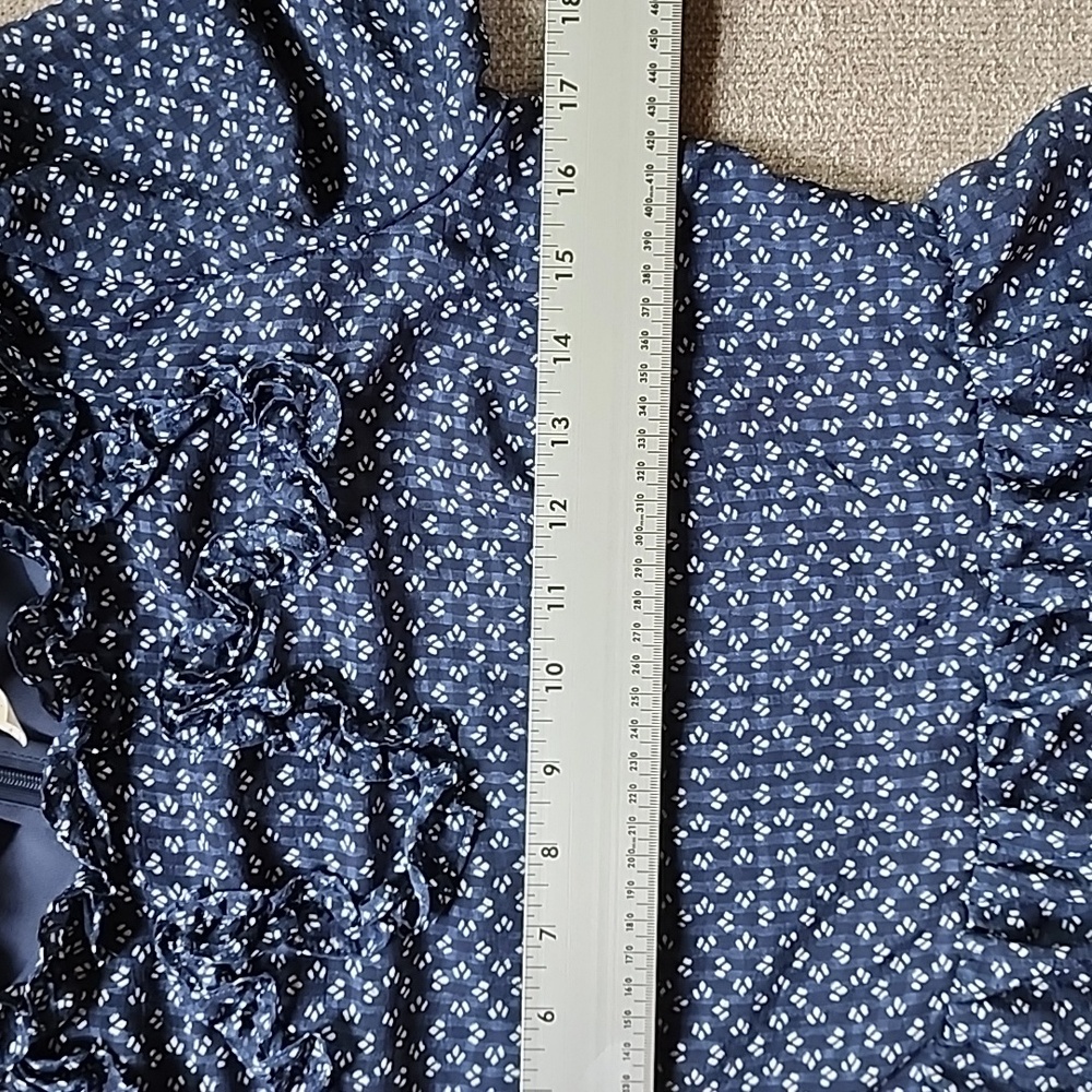 Free People Navy Floral Smocked Long Sleeve Dress Boho Romantic - Picture 10 of 12